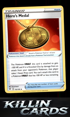 Hero's Medal 152/185 Pokemon Uncommon SWSH04: Vivid Voltage Card NM