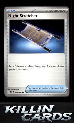 Night Stretcher 196/217 Pokemon Common ME: Ascended Heroes Card NM
