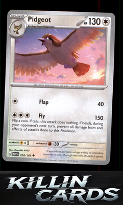 Pidgeot 018/165 Pokemon Uncommon SV: Scarlet & Violet 151 Card NM