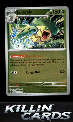 Reverse Holofoil Ludicolo - 007/094 007/094 Pokemon Uncommon ME02: Phantasmal Fl