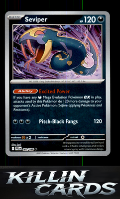 Reverse Holofoil Seviper 062/094 Pokemon Uncommon ME02: Phantasmal Flames Card N
