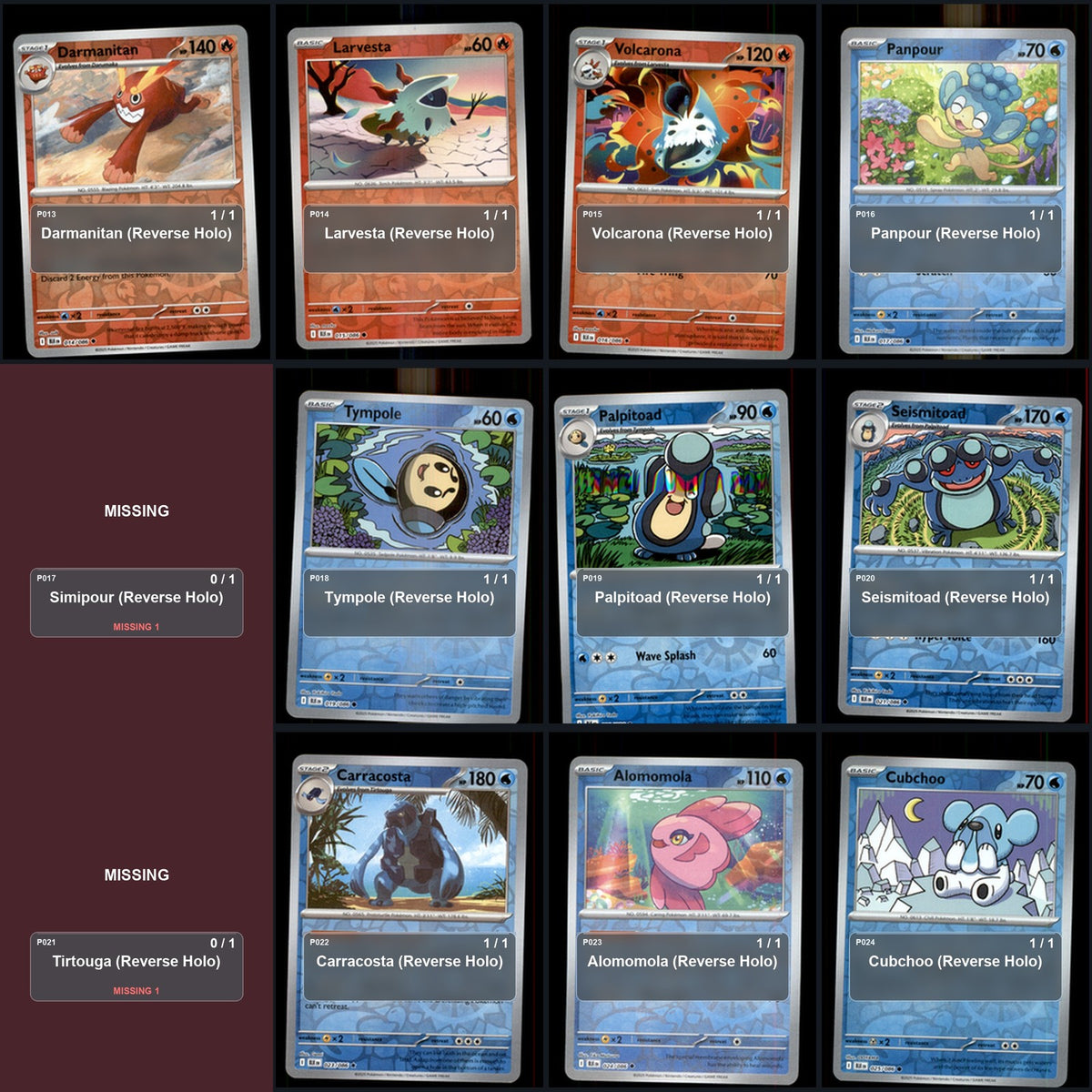 Pokemon TCG SV: Black Bolt Reverse Holo Master Set 70 Reverse Holo Card
