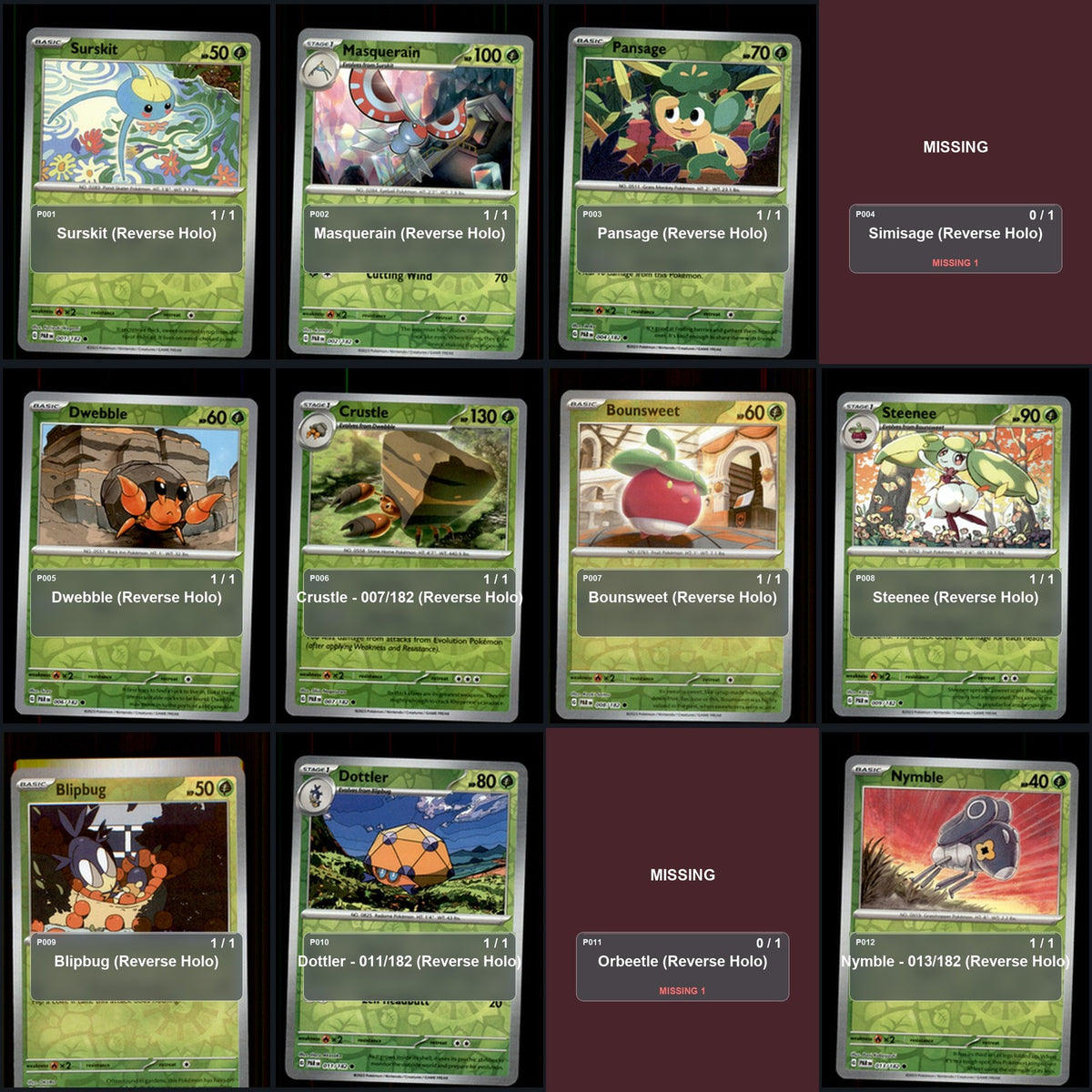 Pokemon TCG SV04: Paradox Rift Reverse Holo Master Set 121 Reverse Holo Card