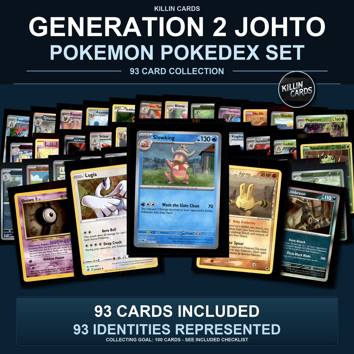 Pokemon TCG Generation 2 Johto Pokemon Pokedex Set 93 Cards Collection