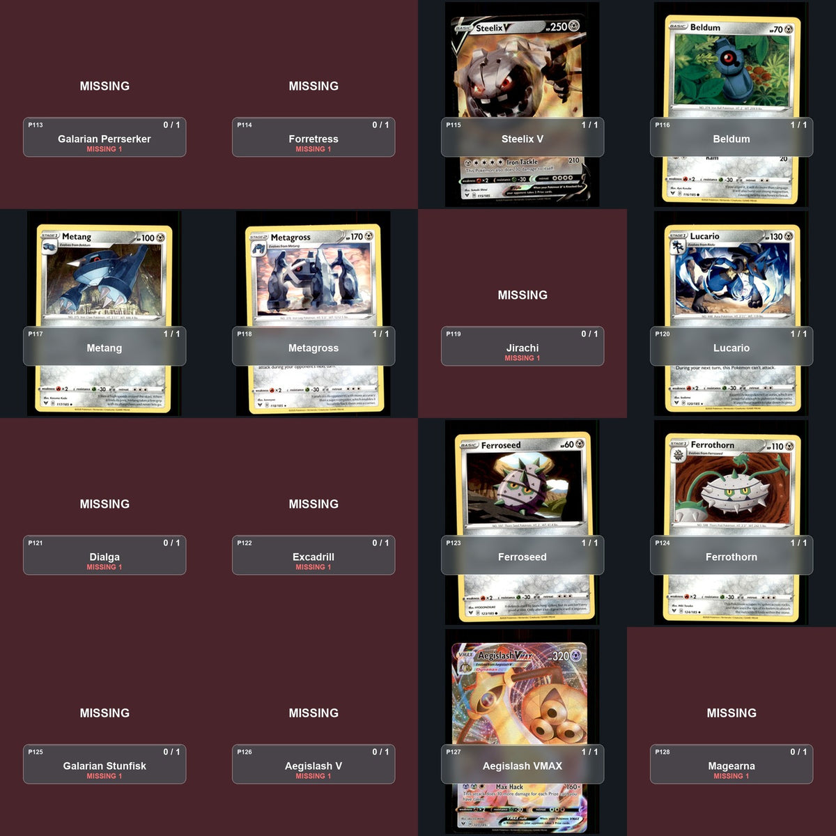 Pokemon TCG SWSH04: Vivid Voltage Partial Master Set Lot 175 Cards Master Set