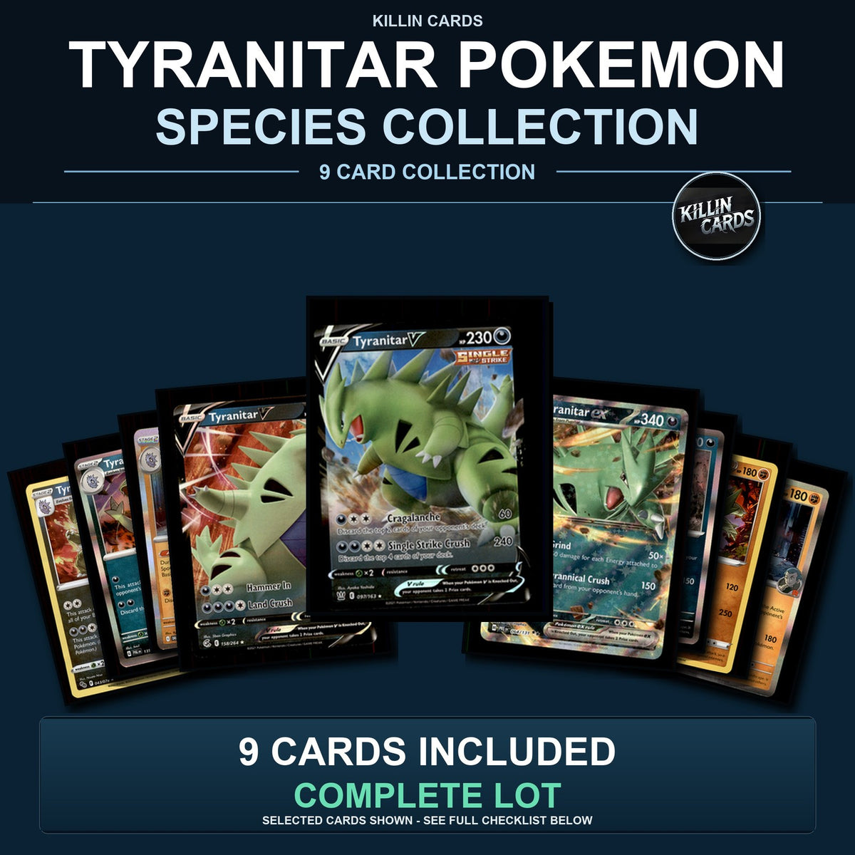 Pokemon TCG Tyranitar Pokemon Species Collection 9 Different Cards Collection