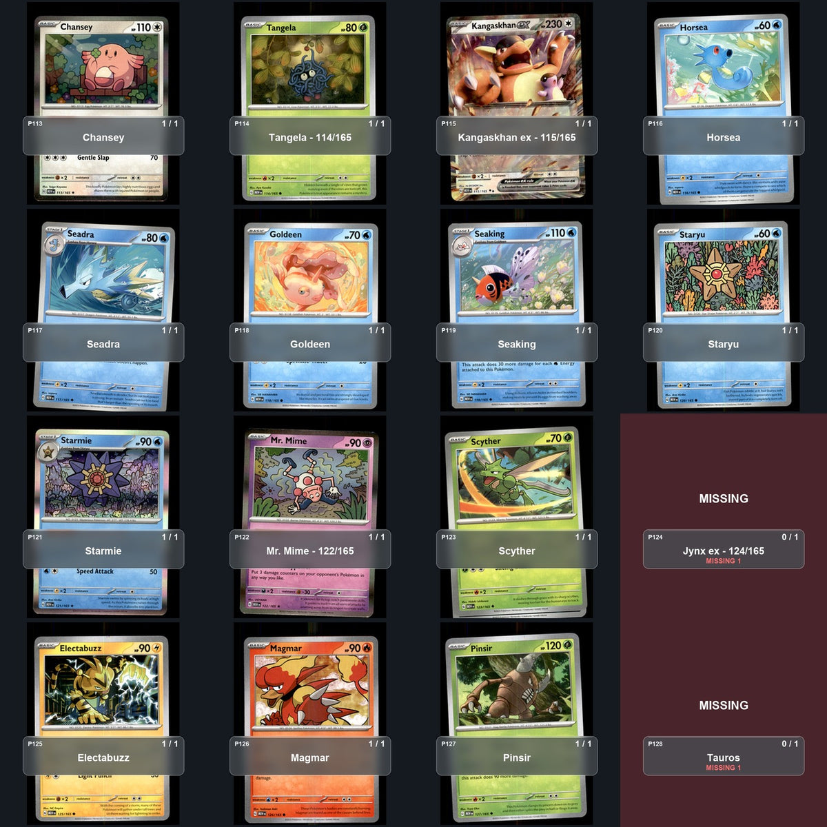 Pokemon TCG SV: Scarlet & Violet 151 Partial Master Set Lot 257 Cards Master Set