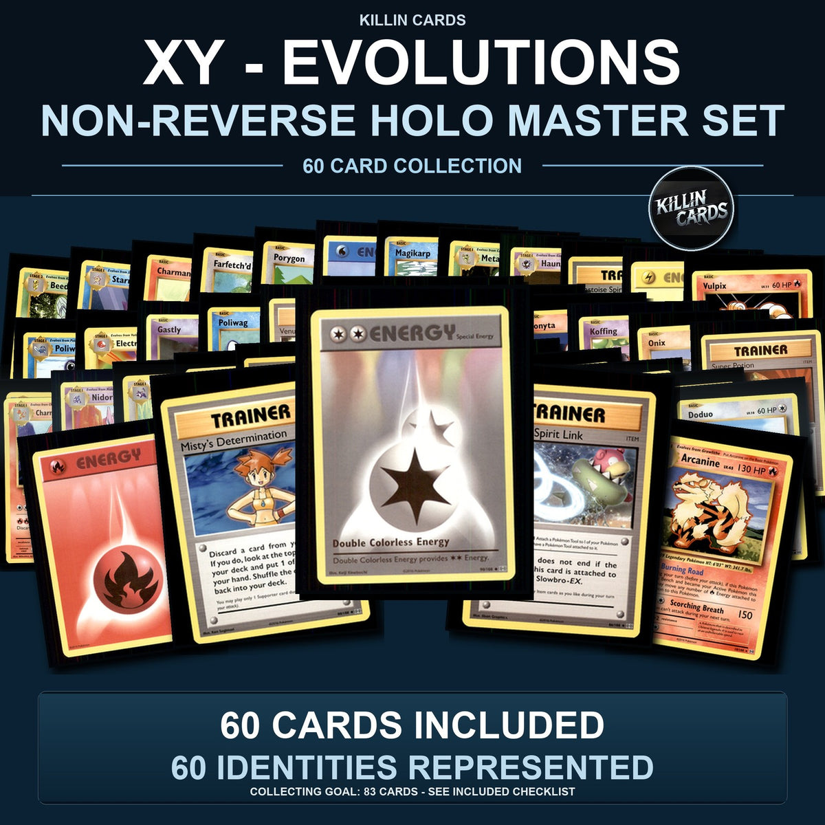 Pokemon TCG XY - Evolutions C/UC/R Standard Set 60 Cards
