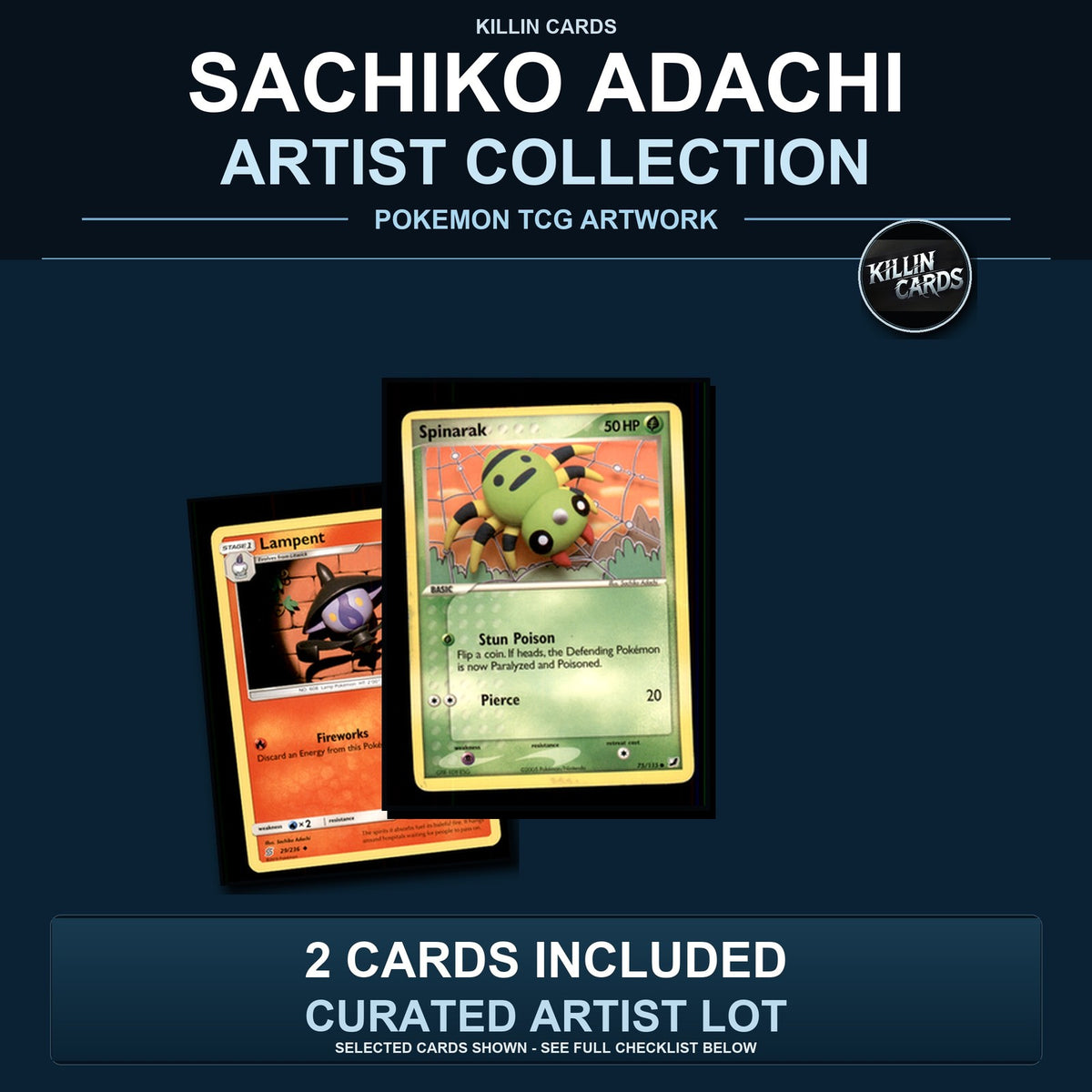 Pokemon TCG Sachiko Adachi Artist Collection 2 Cards Lot