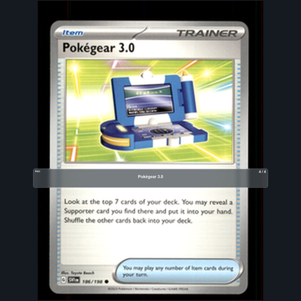 Pokemon TCG Pokégear 3.0 Trainer Card Playset 4 Cards