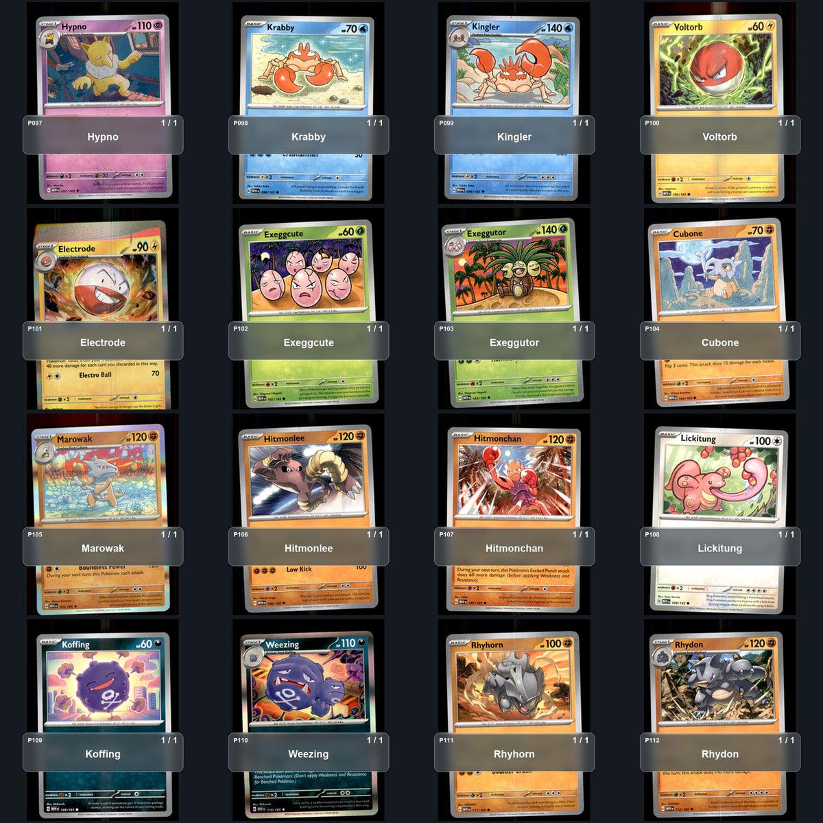 Pokemon TCG SV: Scarlet & Violet 151 Partial Master Set Lot 257 Cards Master Set