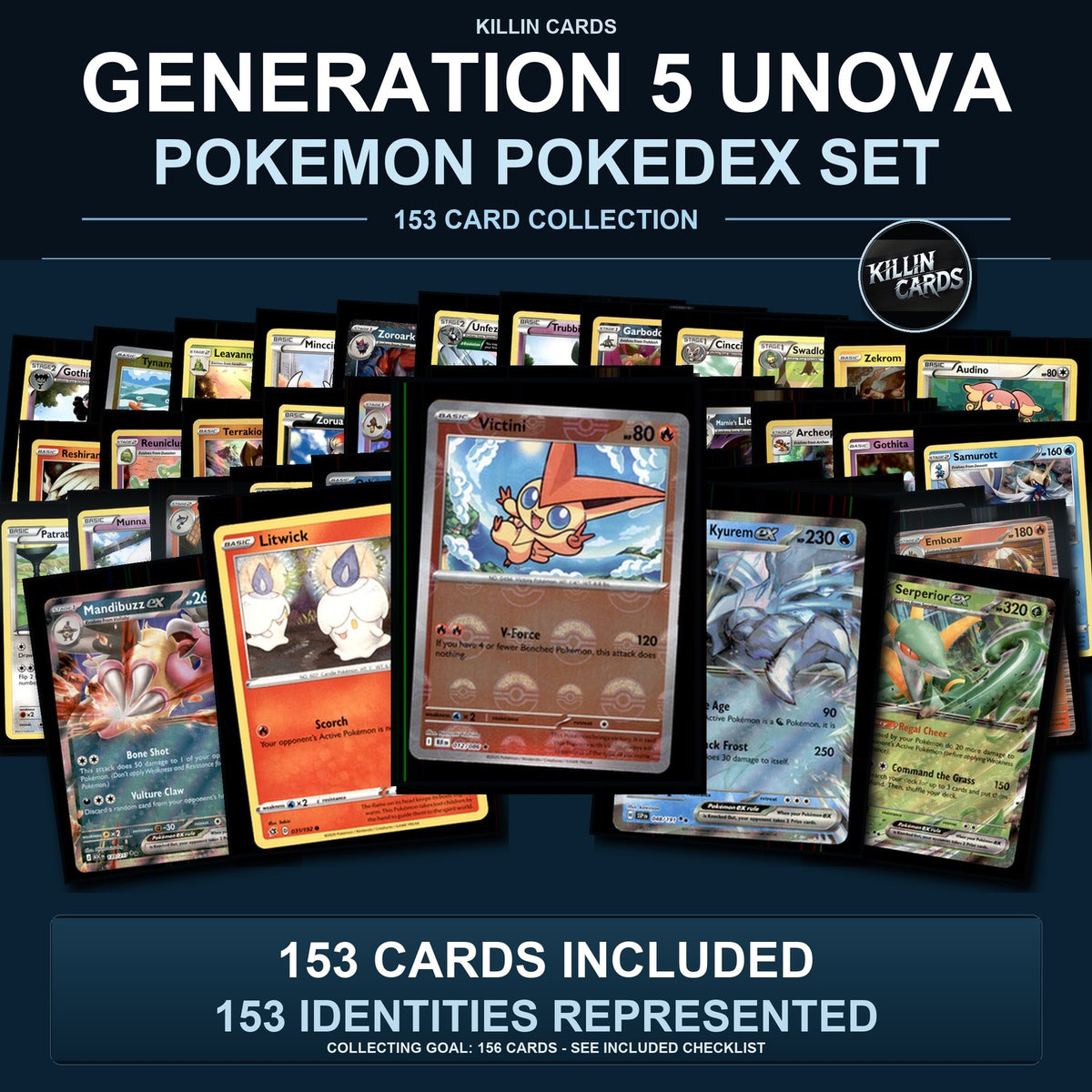 Pokemon TCG Generation 5 Unova Pokemon Pokedex Set 153 Cards Collection