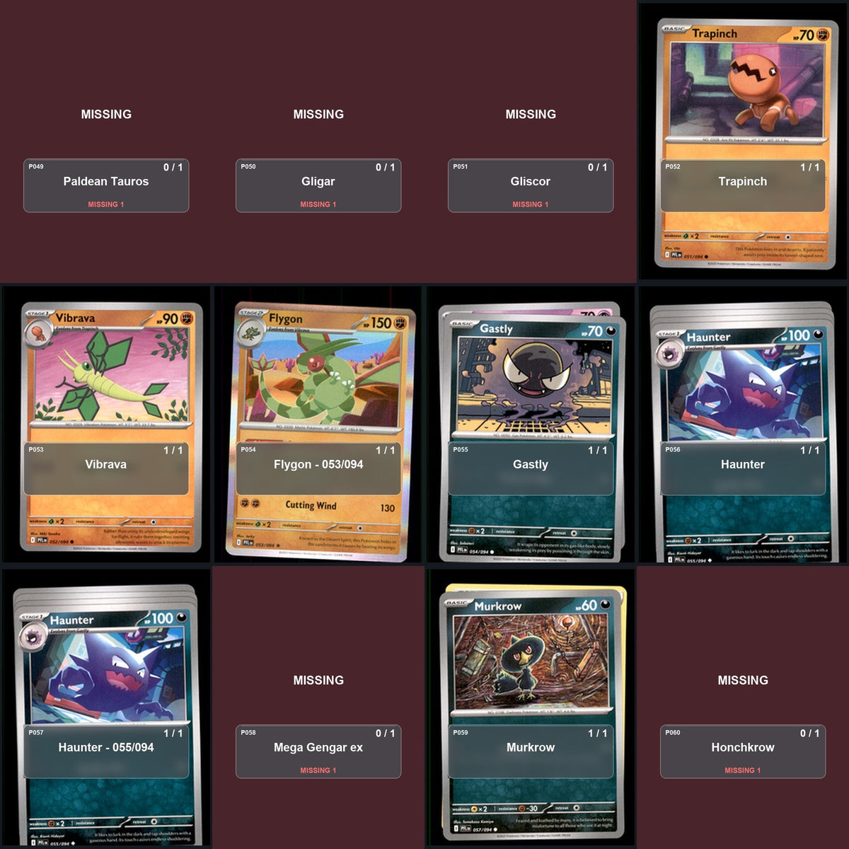 Pokemon TCG ME02: Phantasmal Flames Partial Master Set Lot 145 Cards Master Set