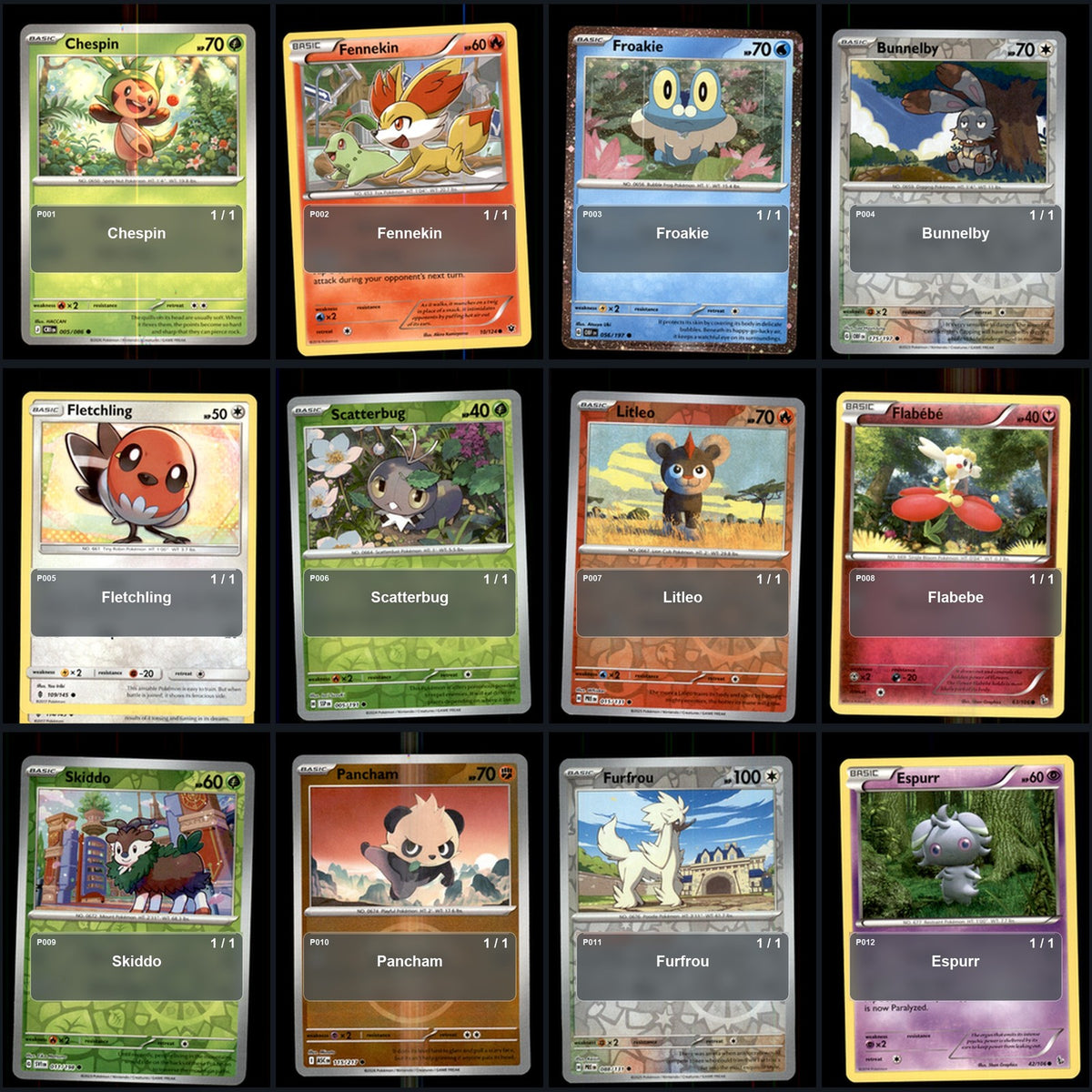 Pokemon TCG Generation 6 Kalos Pokemon Pokedex Set 72 Cards Collection