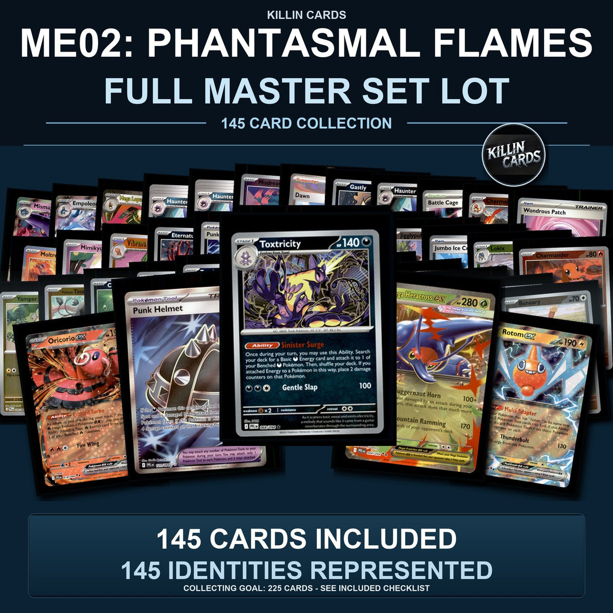 Pokemon TCG ME02: Phantasmal Flames Partial Master Set Lot 145 Cards Master Set