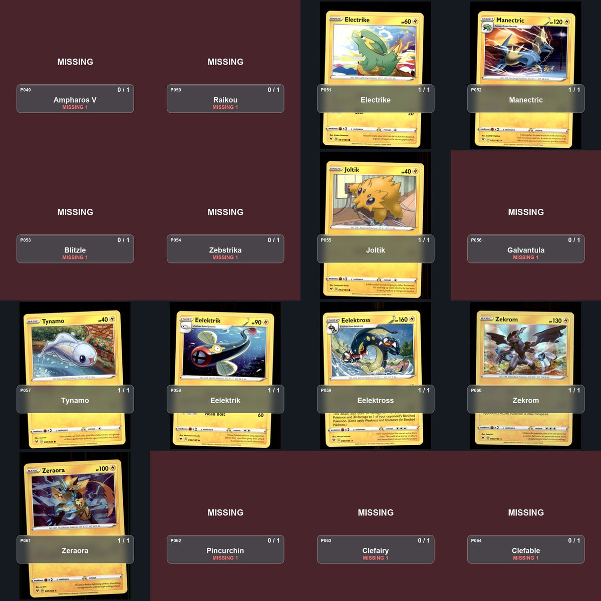 Pokemon TCG SWSH04: Vivid Voltage Partial Master Set Lot 175 Cards Master Set