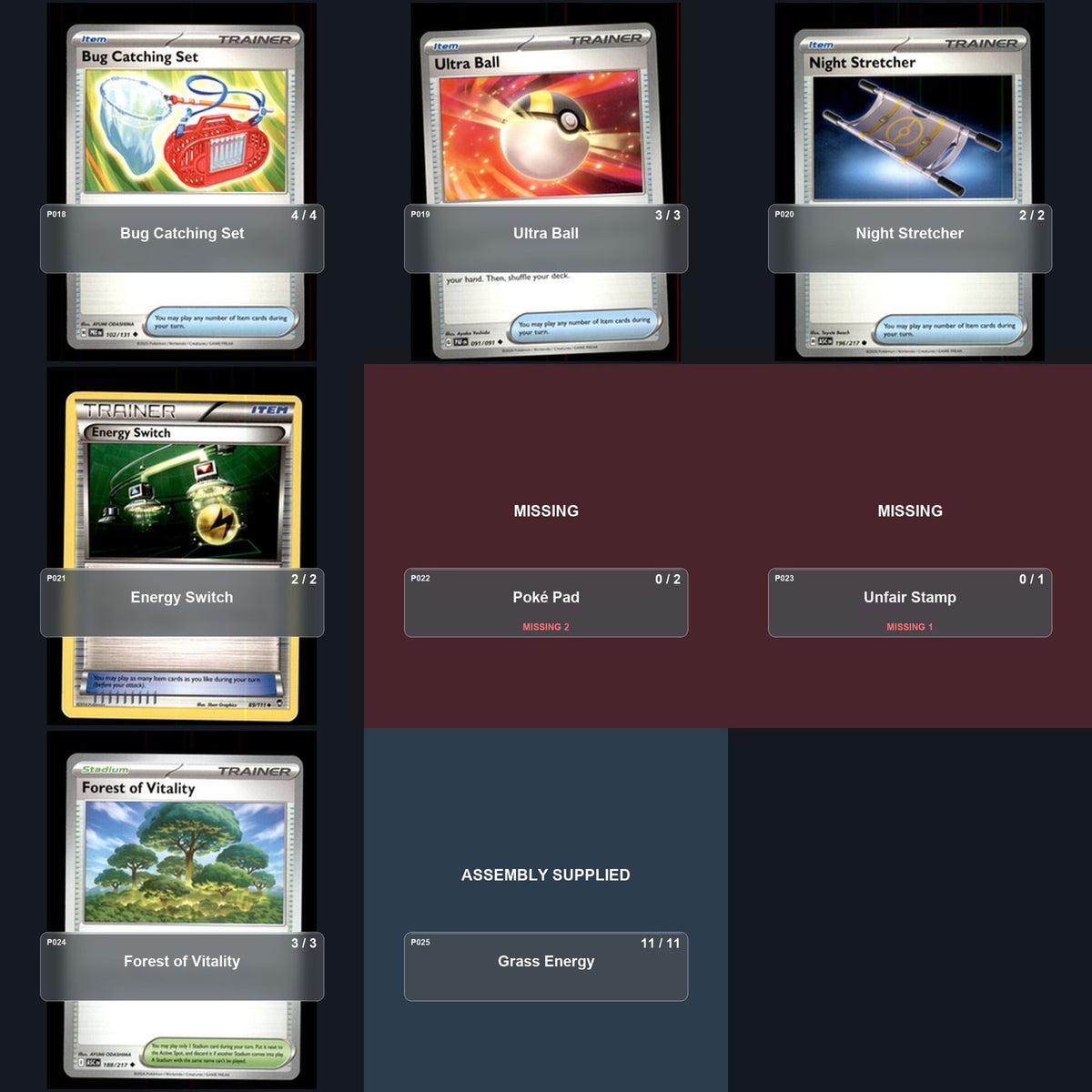Partial Pokemon TCG Regional Nice Ogerpon Meganium Decklist 48 Cards Deck