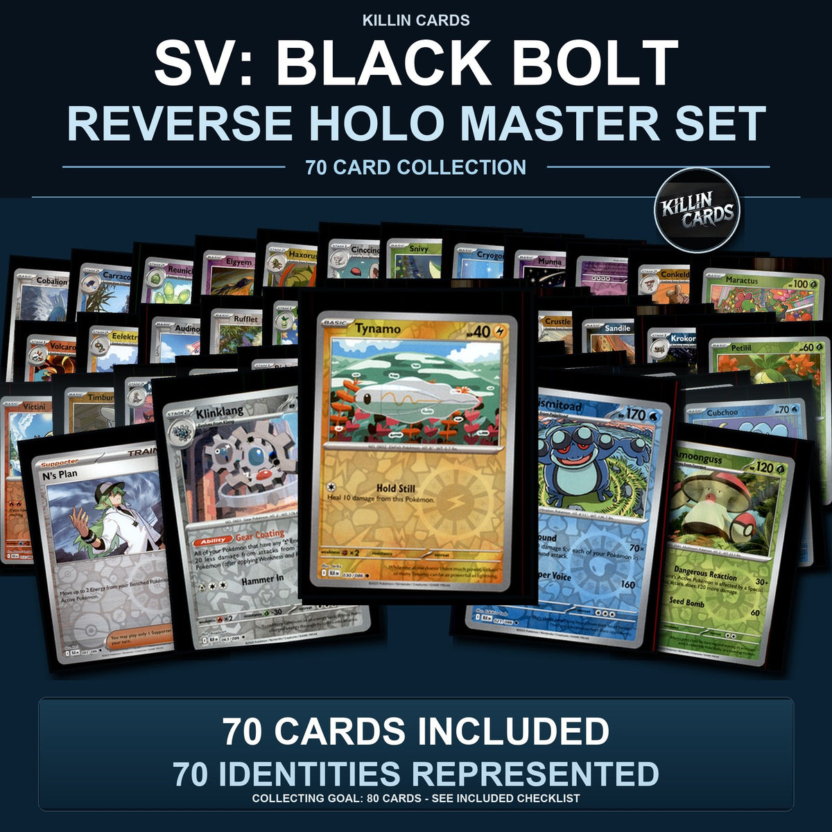 Pokemon TCG SV: Black Bolt Reverse Holo Master Set 70 Reverse Holo Card