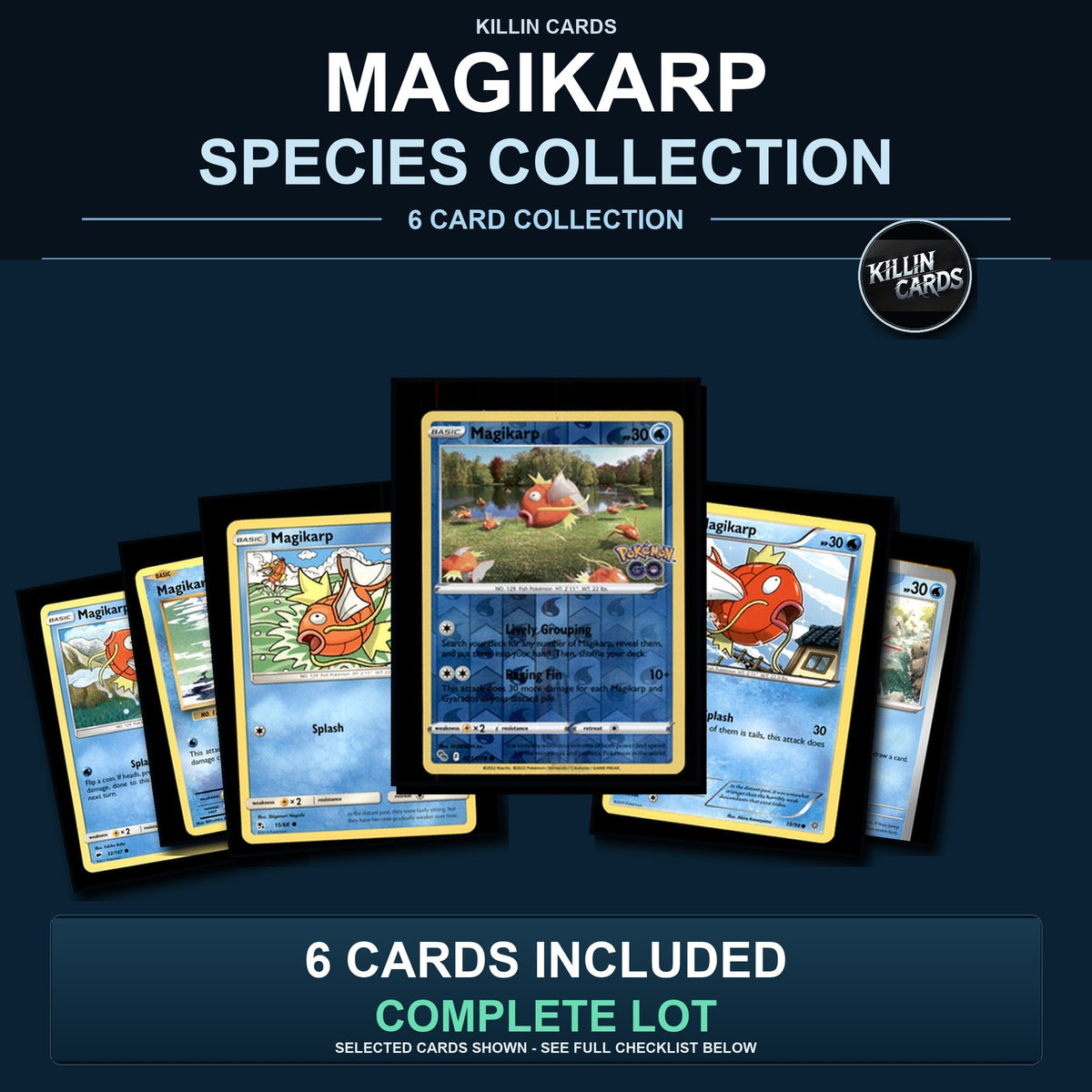 Pokemon TCG Magikarp Species Collection 6 Different Cards