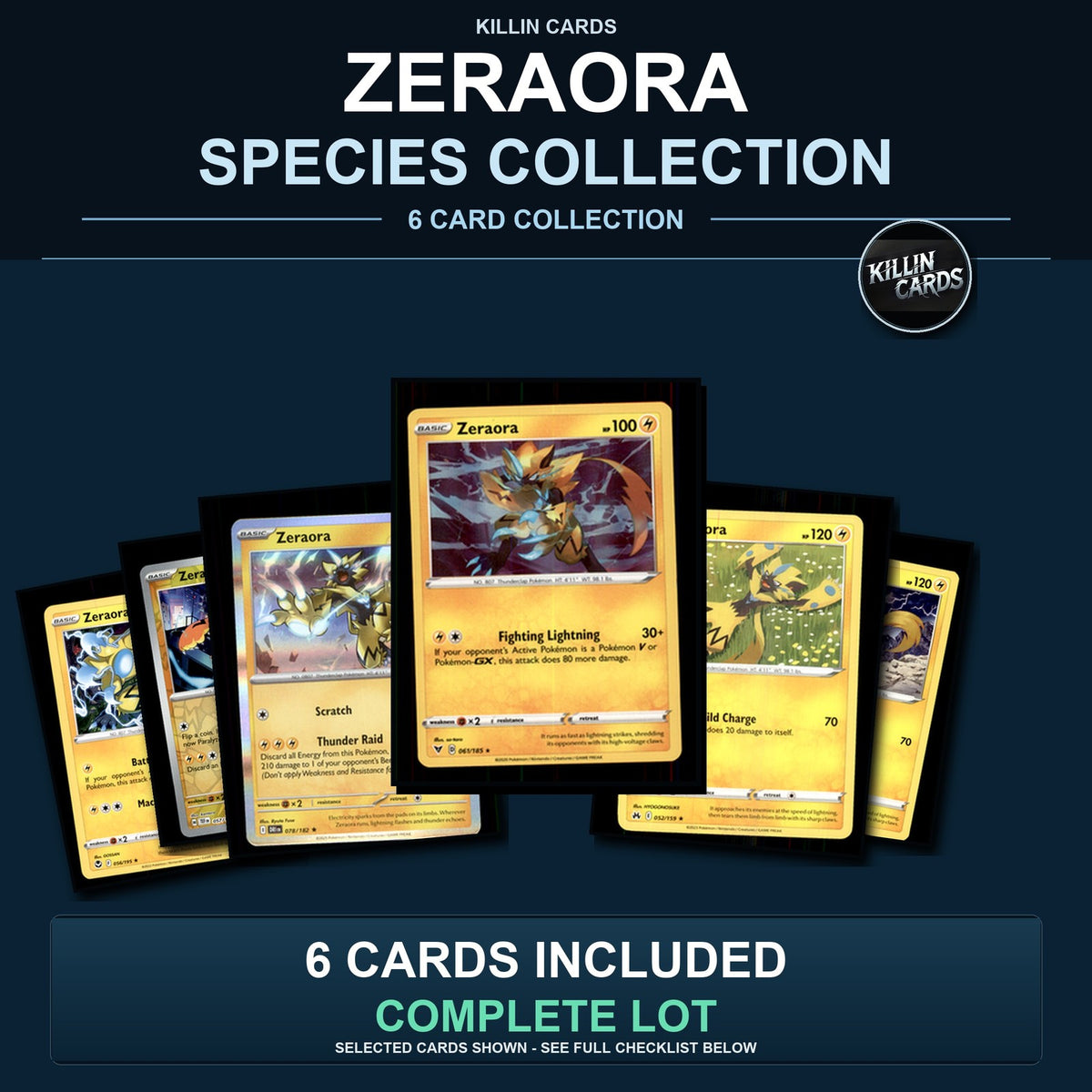 Pokemon TCG Zeraora Species Collection 6 Different Cards