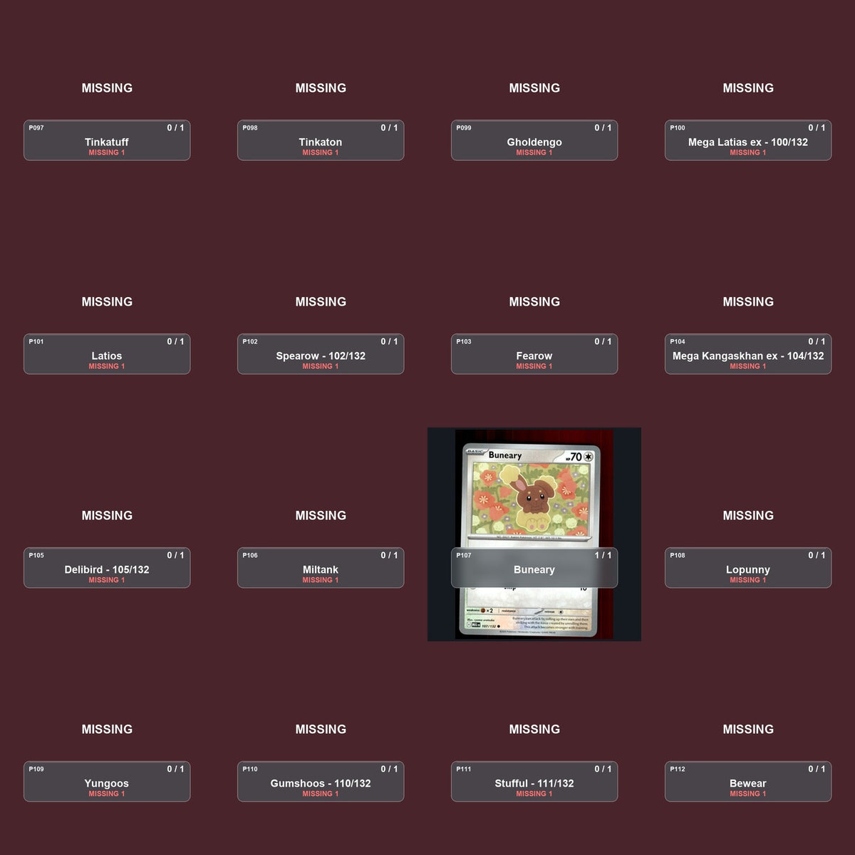 Pokemon TCG ME01: Mega Evolution Partial Master Set Lot 162 Cards Master Set