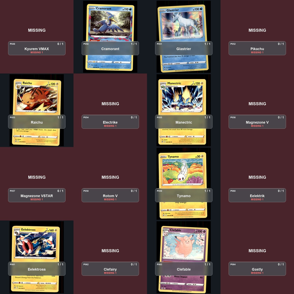 Pokemon TCG SWSH11: Lost Origin Partial Master Set Lot 189 Cards Master Set