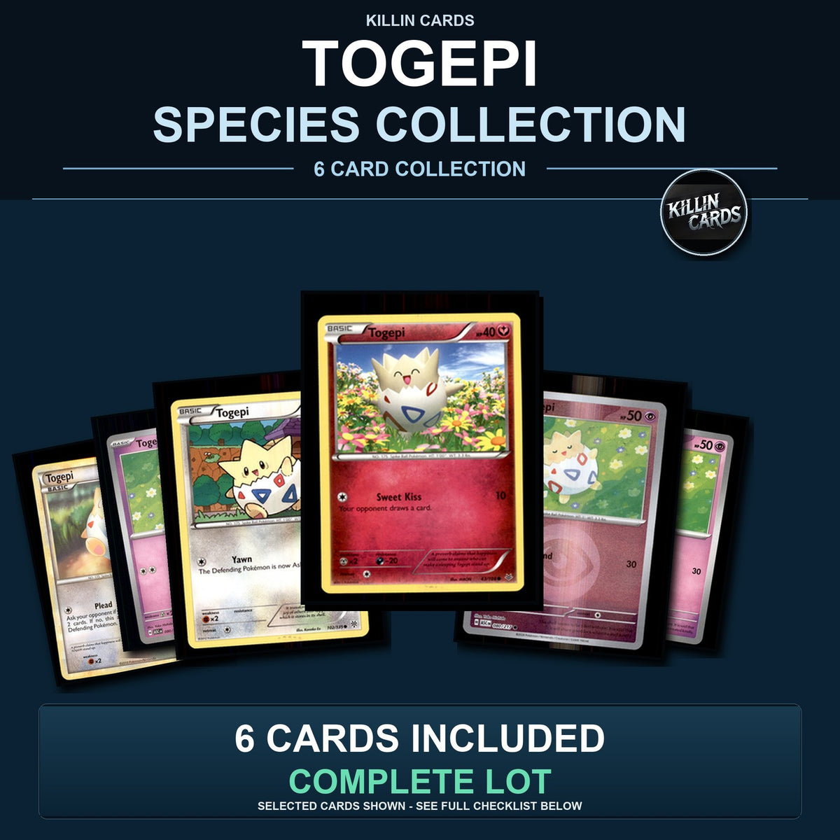 Pokemon TCG Togepi Species Collection 6 Different Cards