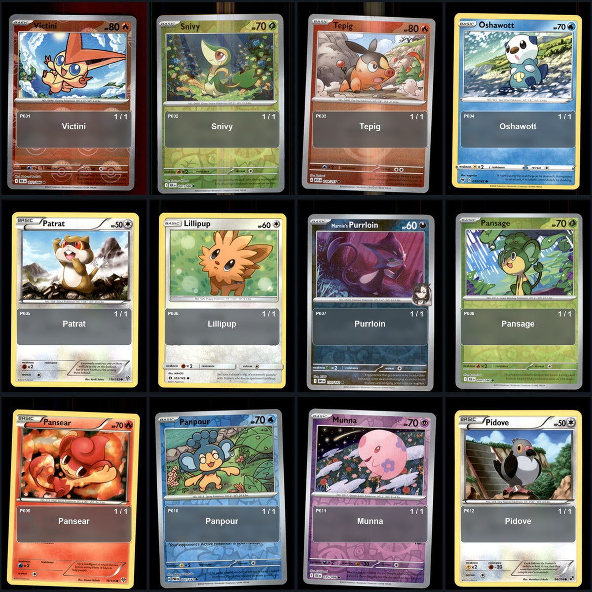 Pokemon TCG Generation 5 Unova Pokemon Pokedex Set 155 Cards Collection