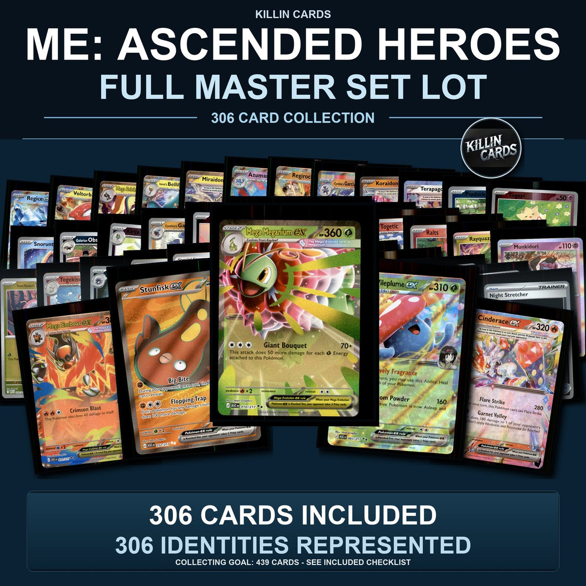 Pokemon TCG ME: Ascended Heroes Partial Master Set Lot 306 Cards Master Set
