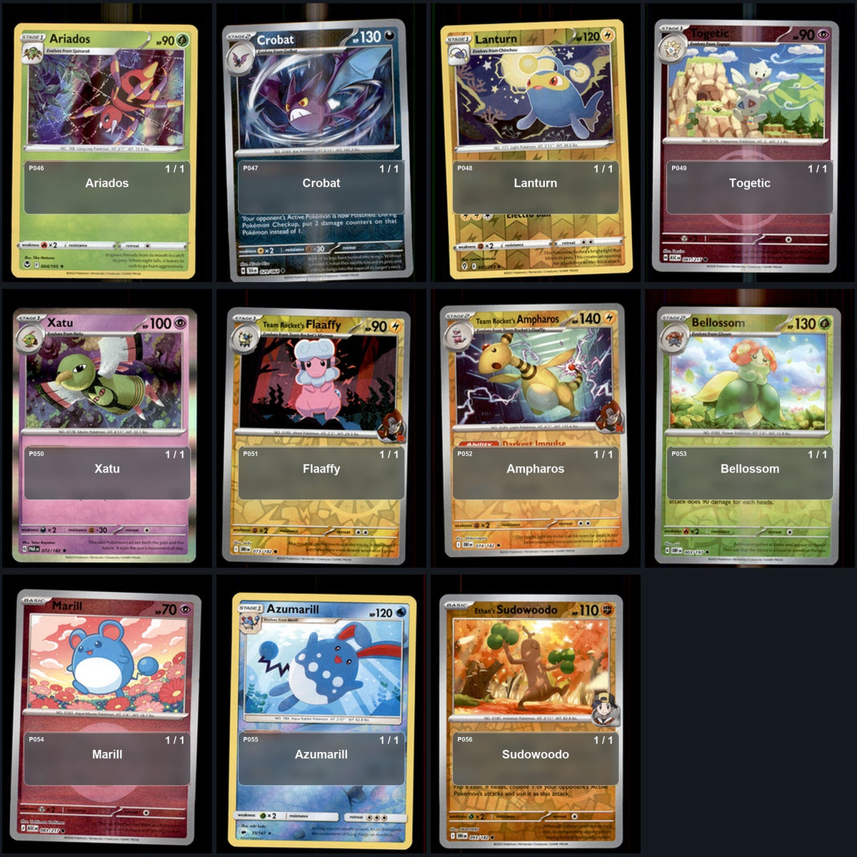 Pokemon TCG Generation 2 Johto Pokemon Pokedex Set 90 Cards Collection