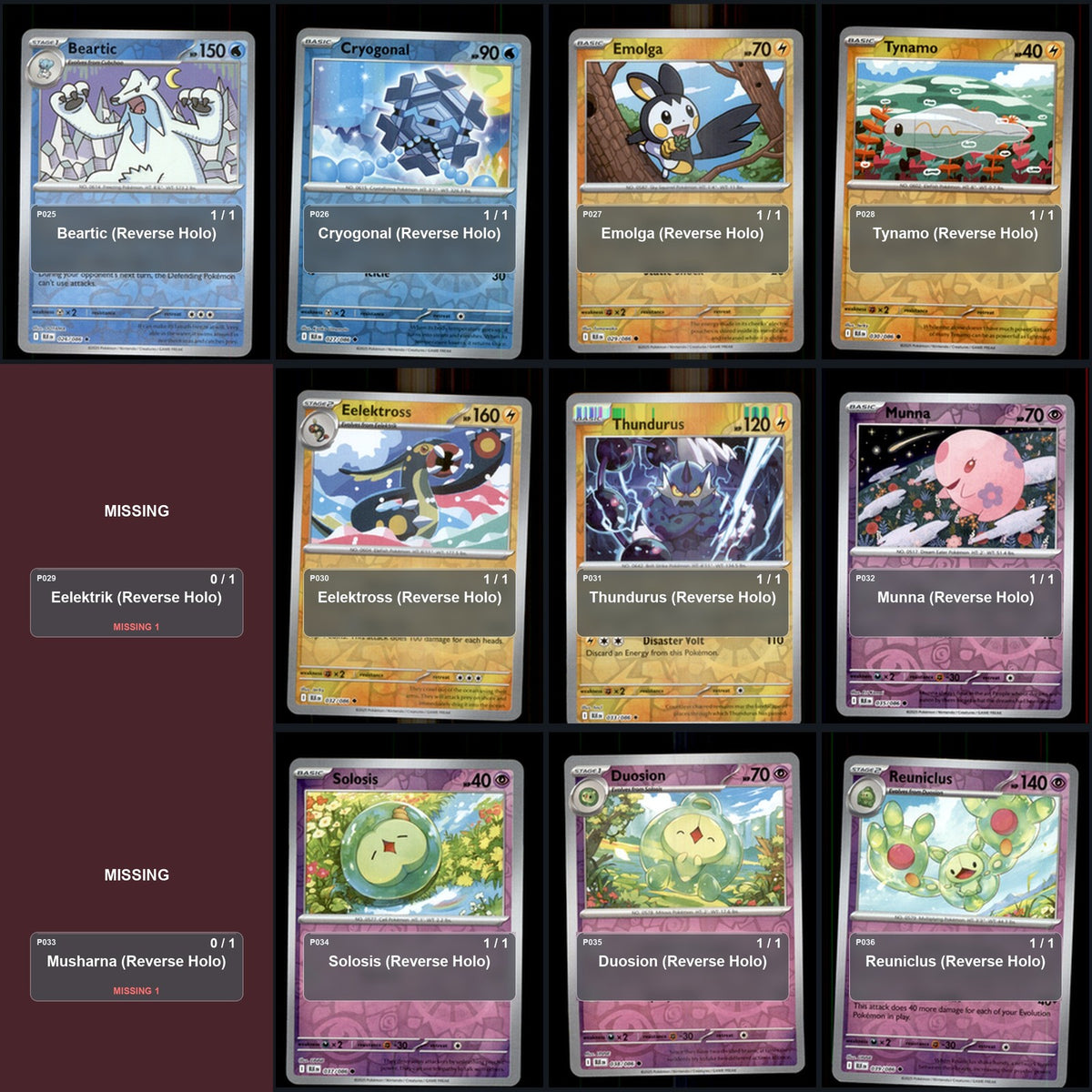 Pokemon TCG SV: Black Bolt Reverse Holo Master Set 70 Reverse Holo Card