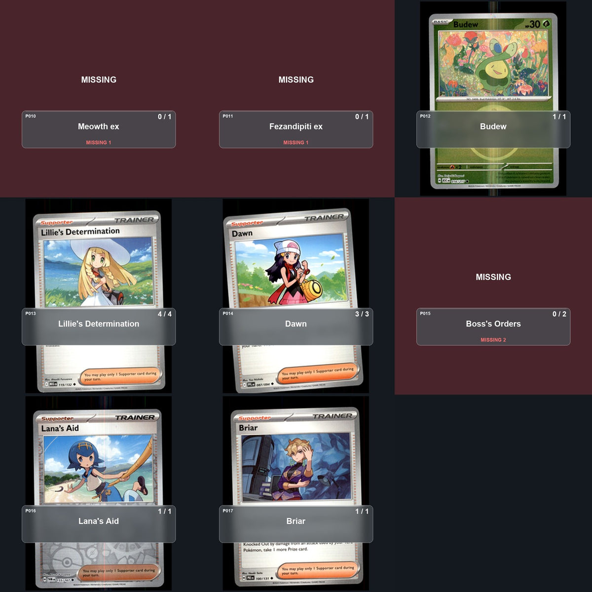 Partial Pokemon TCG Regional Nice Ogerpon Meganium Decklist 48 Cards Deck