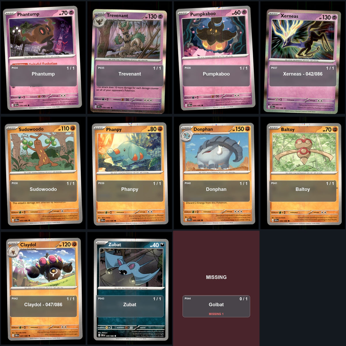 Pokemon TCG ME04: Chaos Rising C/UC/R Standard Set 68 Cards