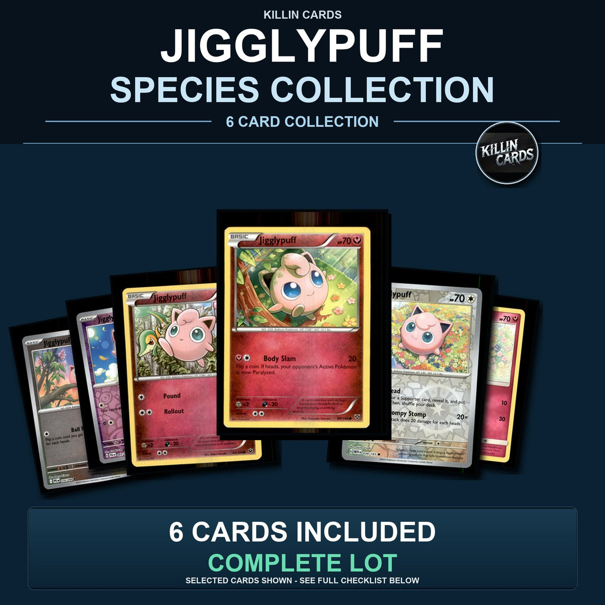 Pokemon TCG Jigglypuff Species Collection 6 Different Cards