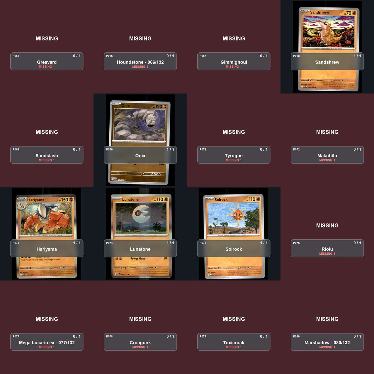 Pokemon TCG ME01: Mega Evolution Partial Master Set Lot 162 Cards Master Set