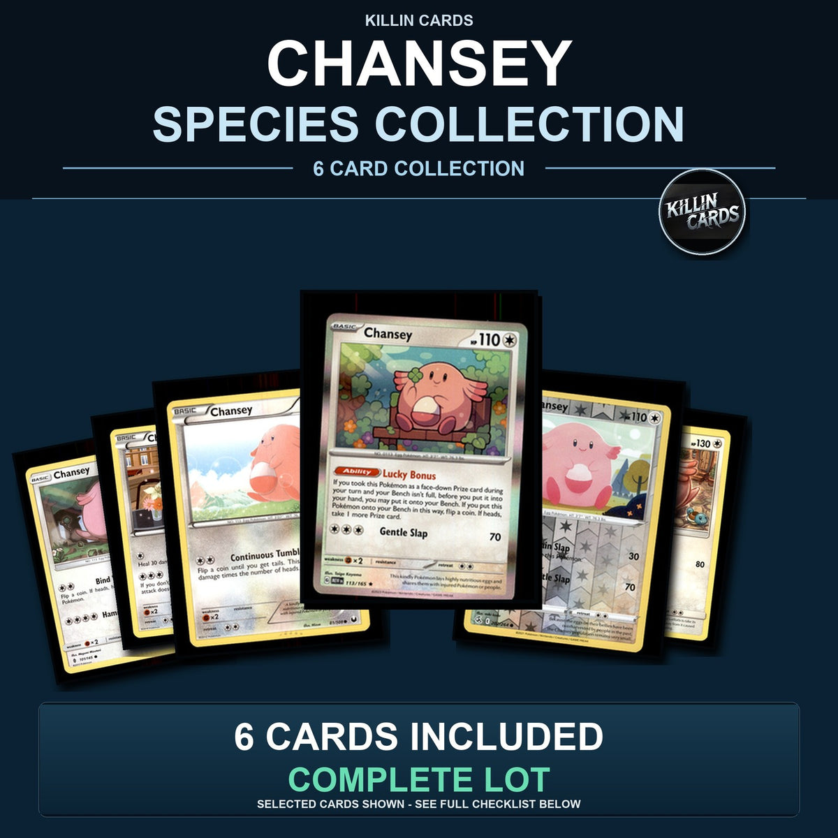 Pokemon TCG Chansey Species Collection 6 Different Cards