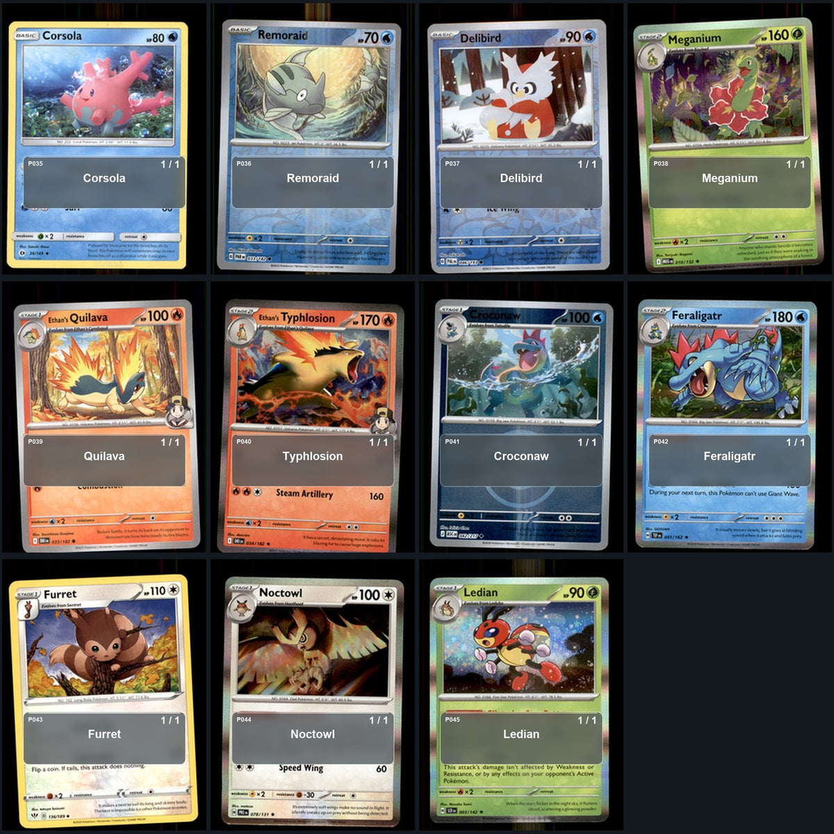 Pokemon TCG Generation 2 Johto Pokemon Pokedex Set 93 Cards Collection