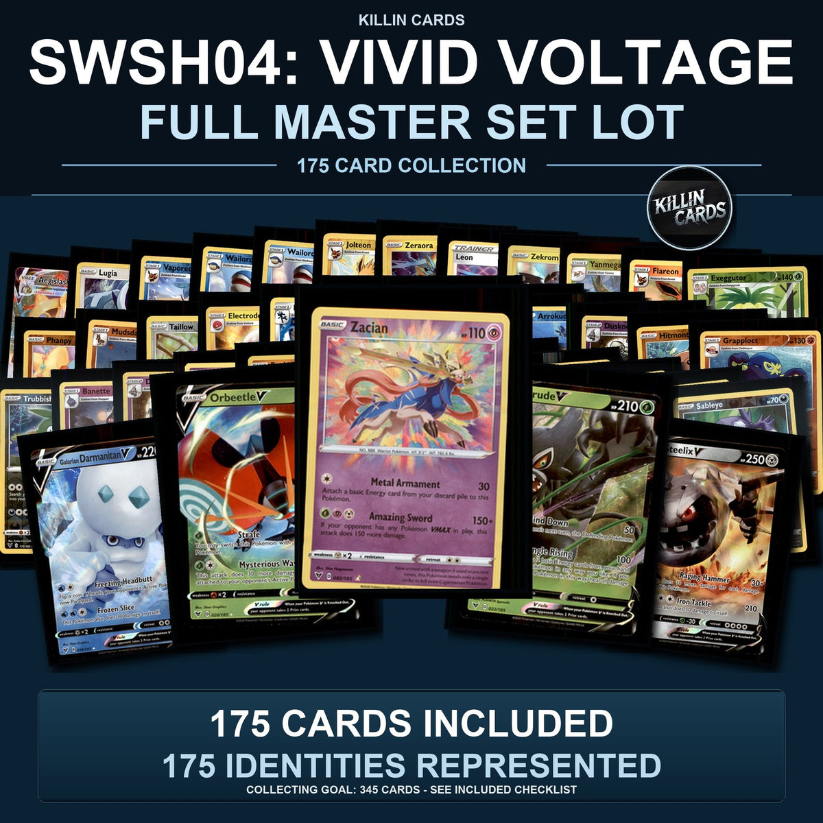 Pokemon TCG SWSH04: Vivid Voltage Partial Master Set Lot 175 Cards Master Set