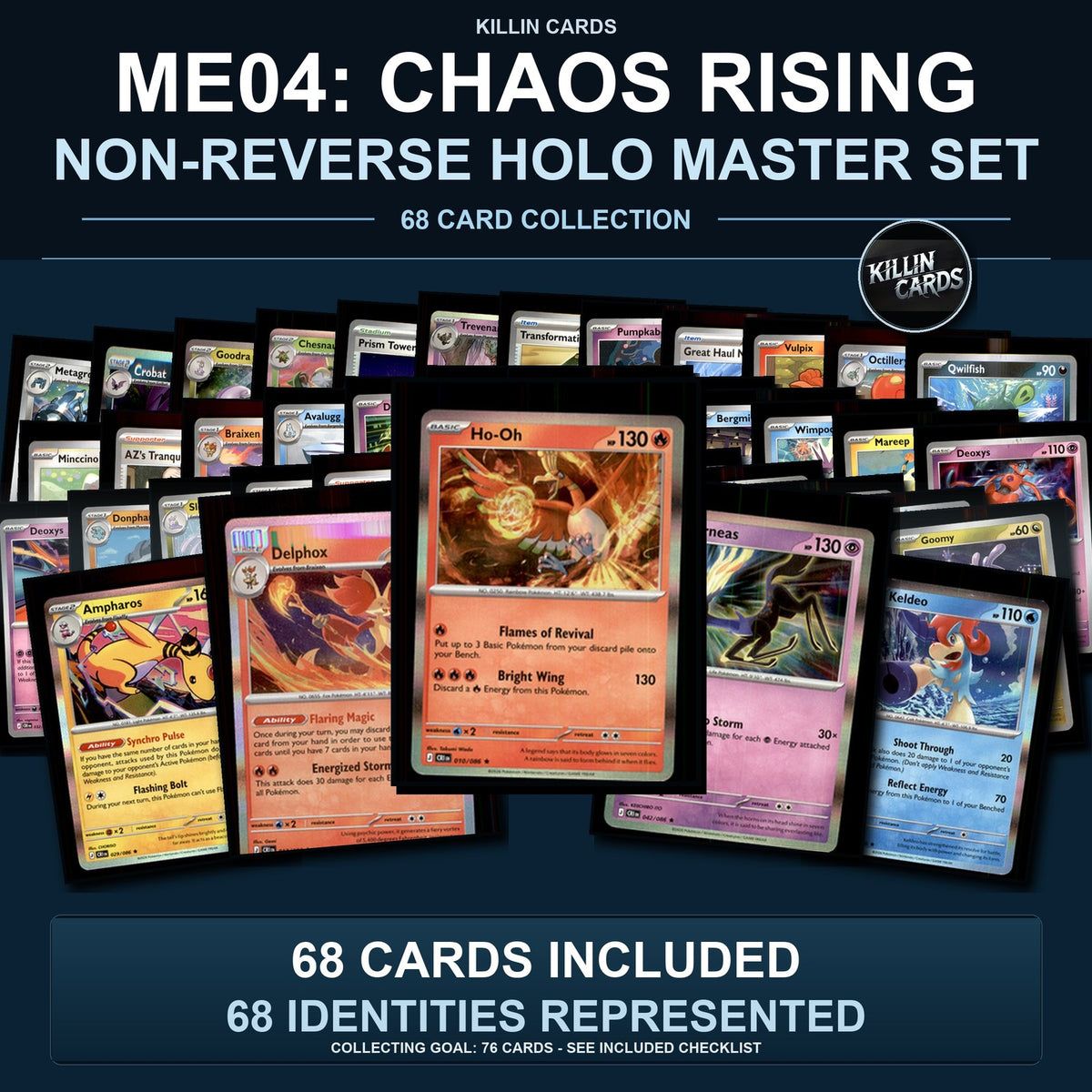 Pokemon TCG ME04: Chaos Rising C/UC/R Standard Set 68 Cards