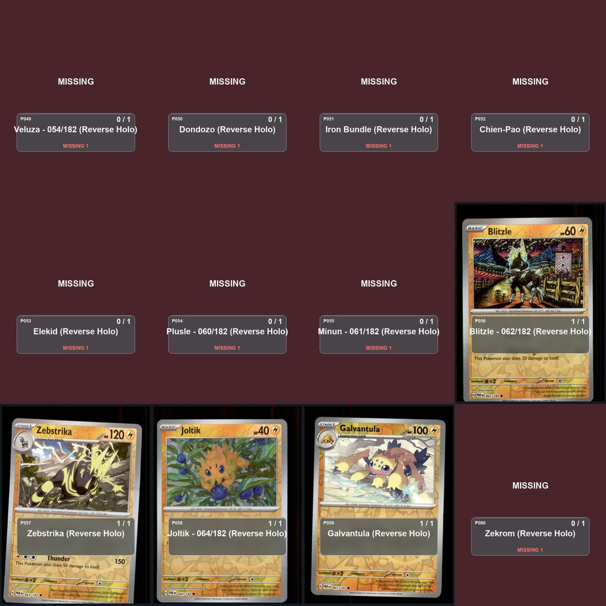 Pokemon TCG SV04: Paradox Rift Reverse Holo Master Set 121 Reverse Holo Card