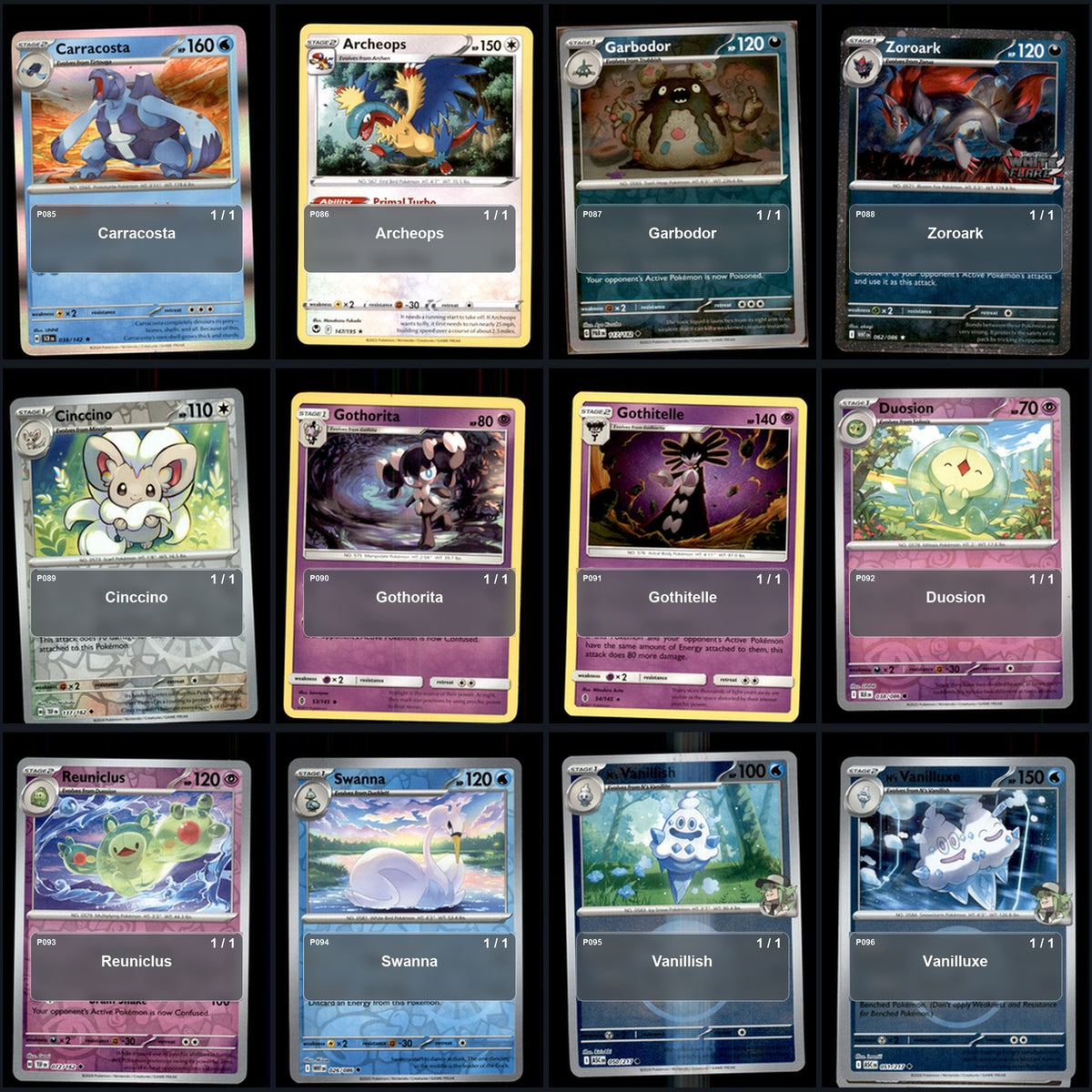 Pokemon TCG Generation 5 Unova Pokemon Pokedex Set 155 Cards Collection