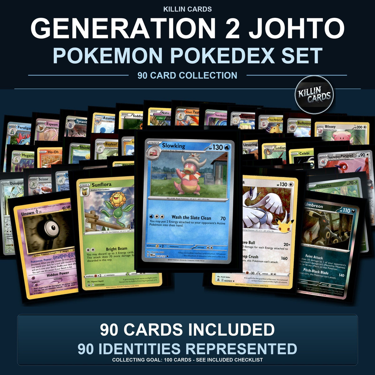 Pokemon TCG Generation 2 Johto Pokemon Pokedex Set 90 Cards Collection