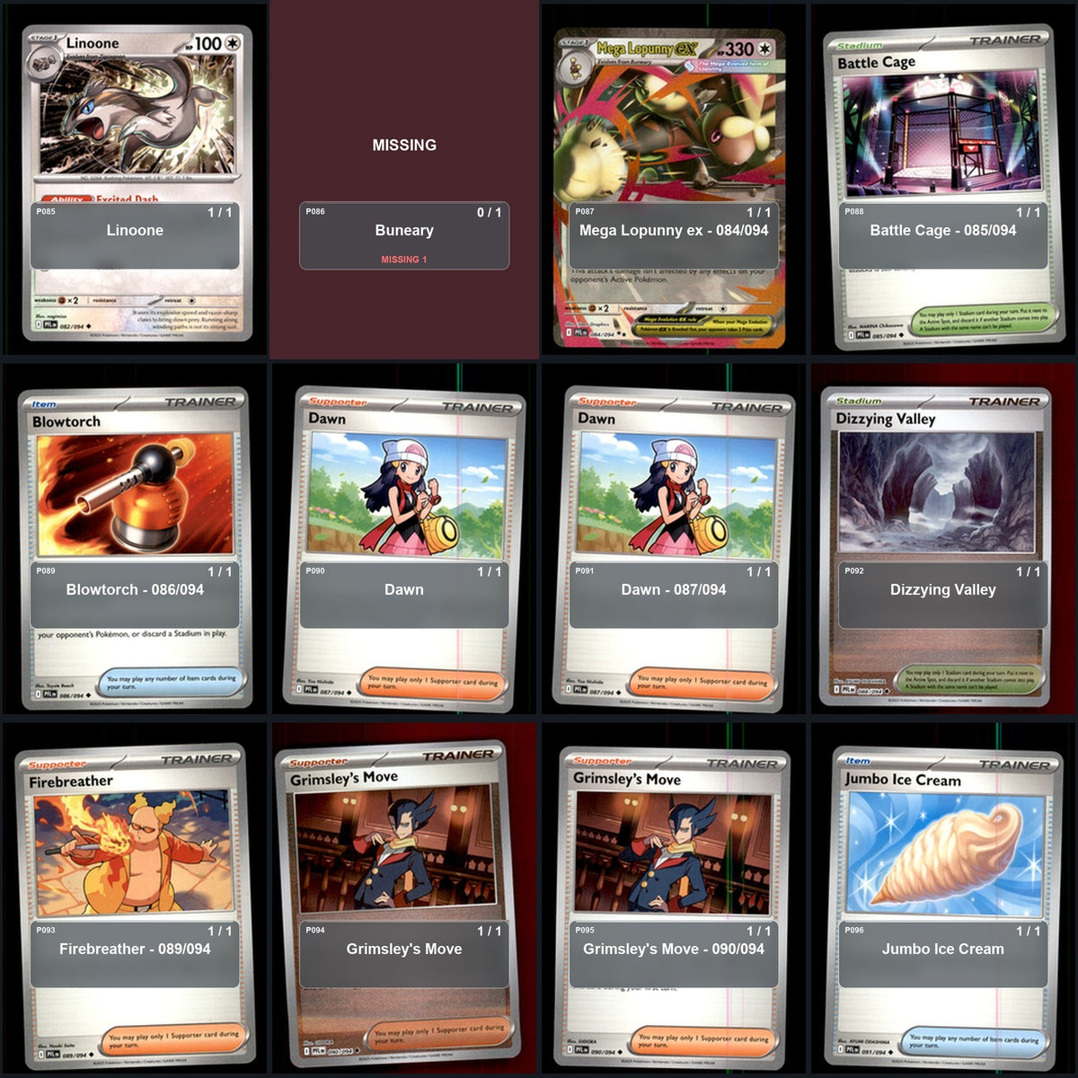 Pokemon TCG ME02: Phantasmal Flames Partial Master Set Lot 145 Cards Master Set