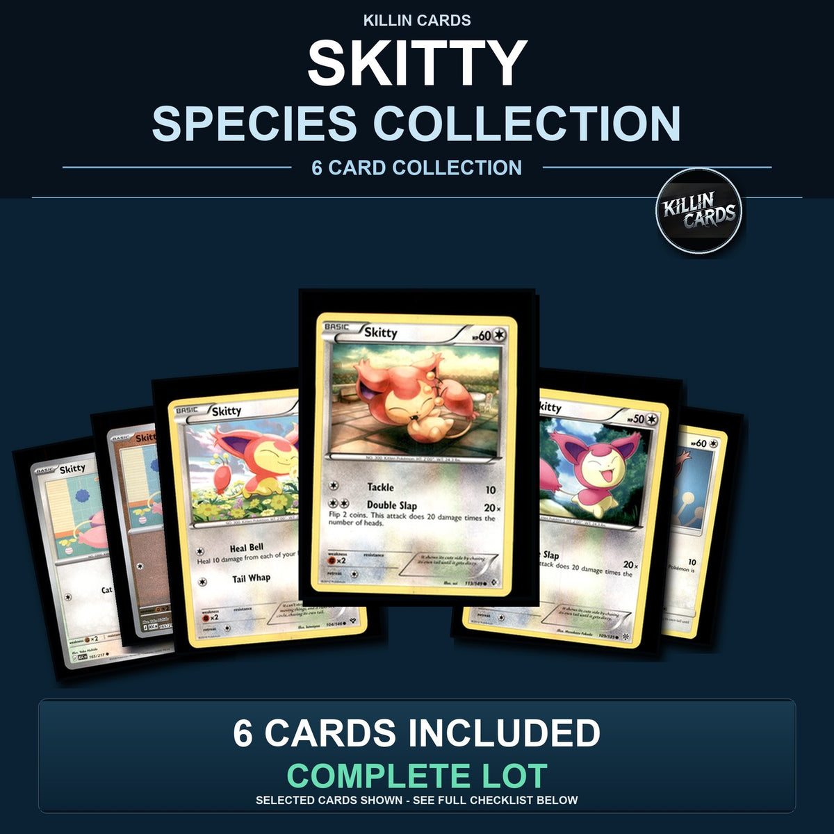 Pokemon TCG Skitty Species Collection 6 Different Cards