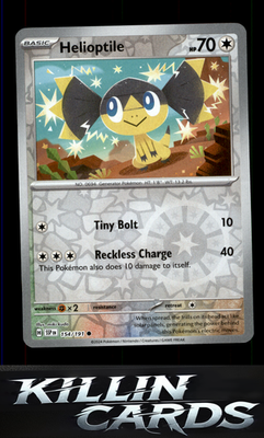 Reverse Holofoil Helioptile 154/191 Pokemon Common SV08: Surging Sparks Card NM