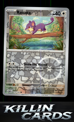 Reverse Holofoil Rattata 019/165 Pokemon Common SV: Scarlet & Violet 151 Card NM