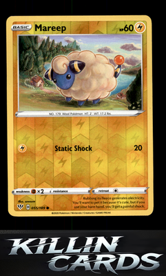 Reverse Holofoil Mareep 055/189 Pokemon Common SWSH03: Darkness Ablaze Card NM