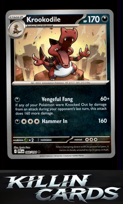 Reverse Holofoil Krookodile 066/094 Pokemon Uncommon ME02: Phantasmal Flames Car