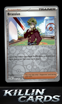Reverse Holofoil Brassius 187/197 Pokemon Uncommon SV03: Obsidian Flames Card NM