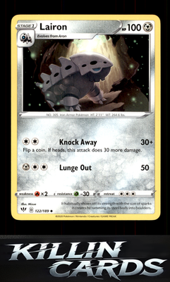 Lairon 122/189 Pokemon Uncommon SWSH03: Darkness Ablaze Card NM